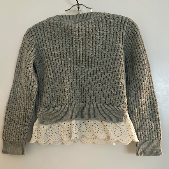 Grey Sweater with Eyelet Peplum - Picture 4 of 5